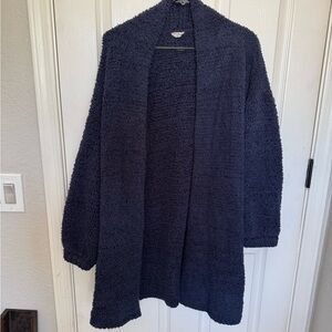 Chunky Navy Long Cardigan
